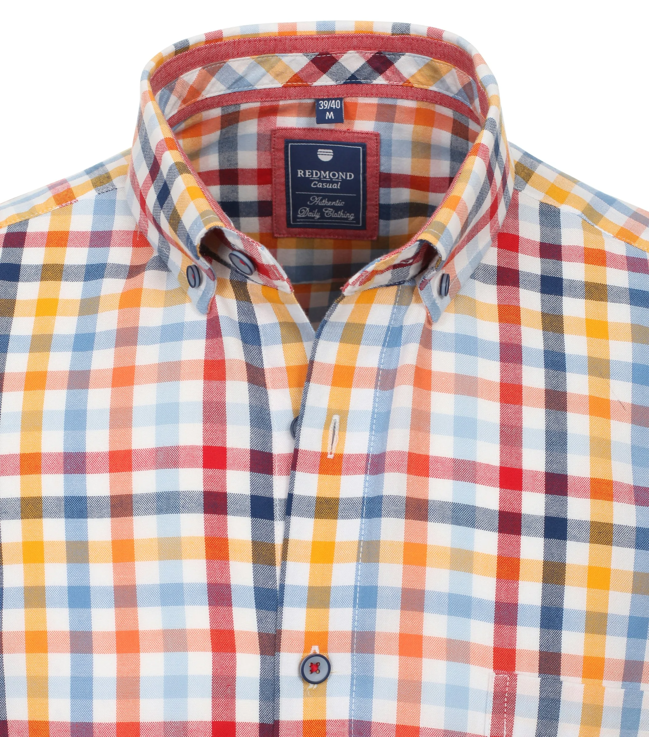 REDMOND Freizeithemd Kurzarm in Rot - 100 % Baumwolle - Ansicht 3