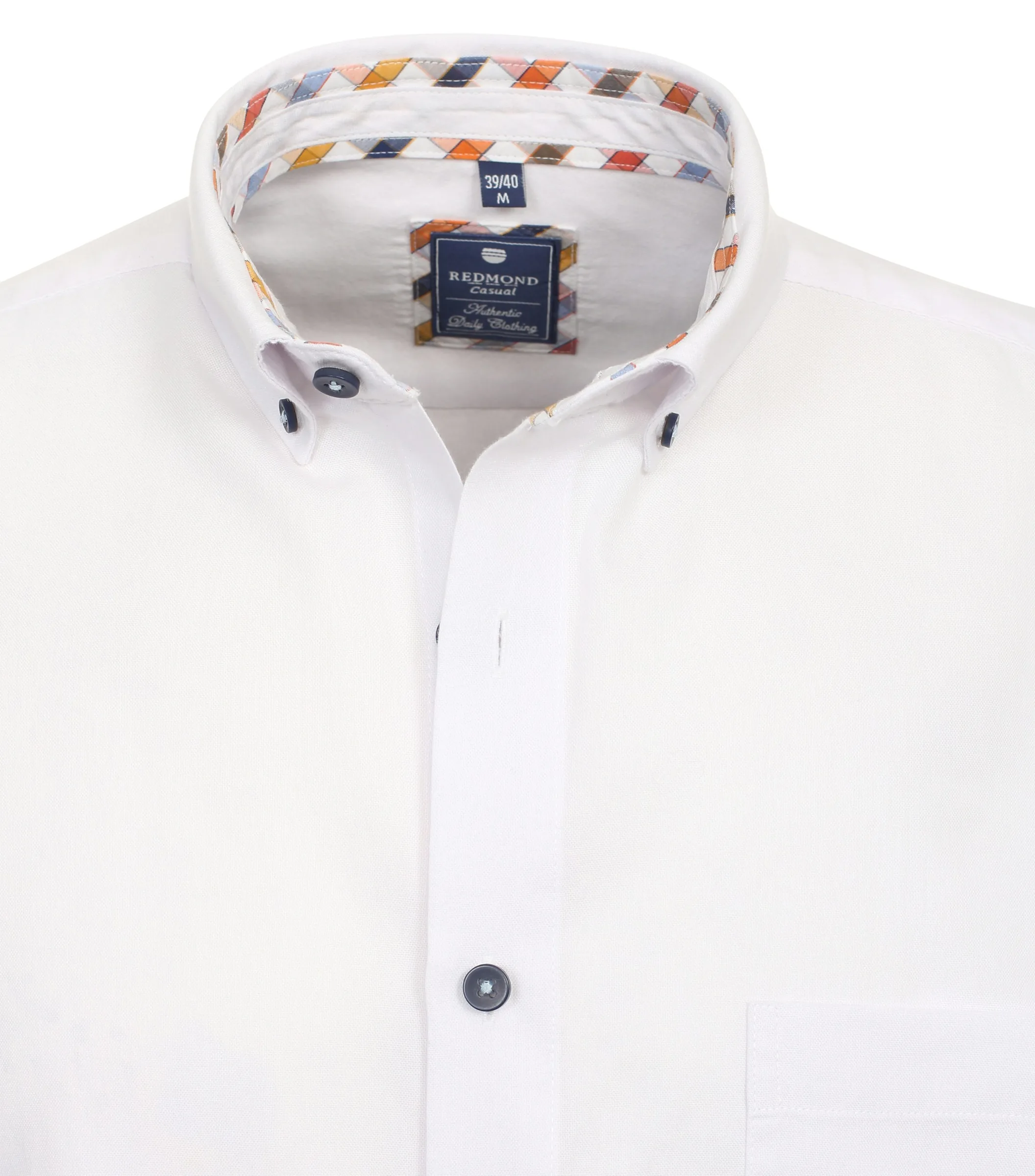 REDMOND Freizeithemd Kurzarm in Weiss - 100 % Baumwolle - Ansicht 3