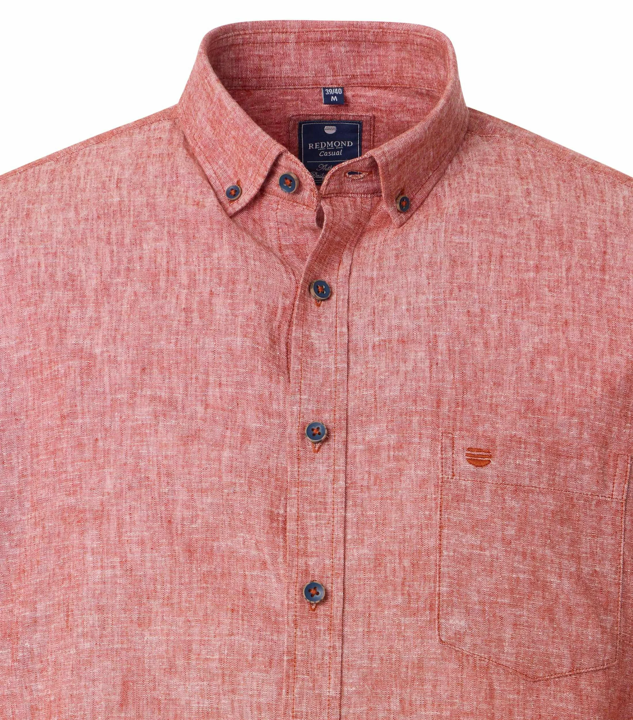 REDMOND Freizeithemd in Orange - 55 % Leinen, 45 % Baumwolle - Ansicht 3