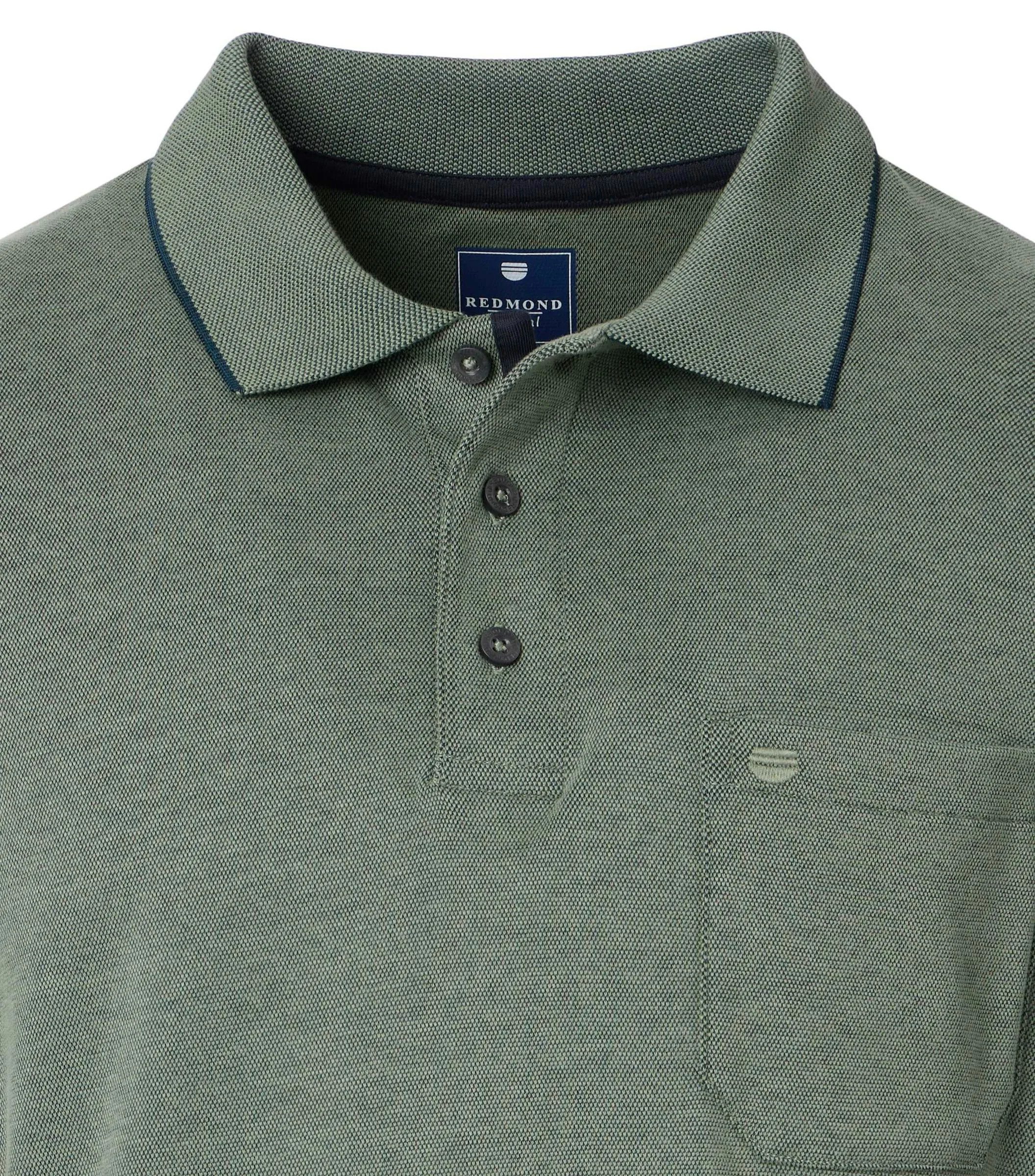 REDMOND Polo-Shirt Langarm in Grün - 60 % Baumwolle, 40 % Polyester - Ansicht 3